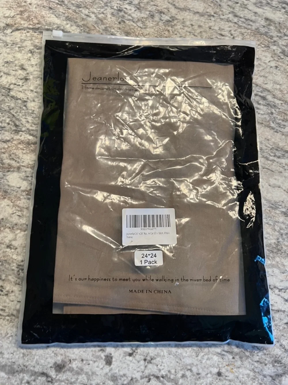 Jeanerlor Solid Brown Fabric Square 24 x 24 inch Pillow Case Cover NIP
